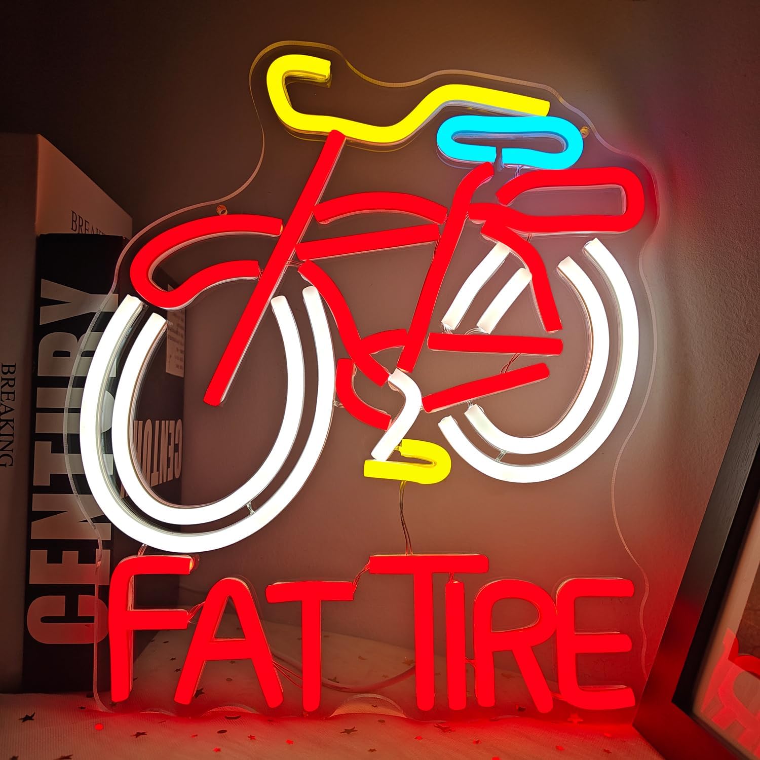 Cycling Gear Shop - Enseigne néon LED Fat Tire Bike,