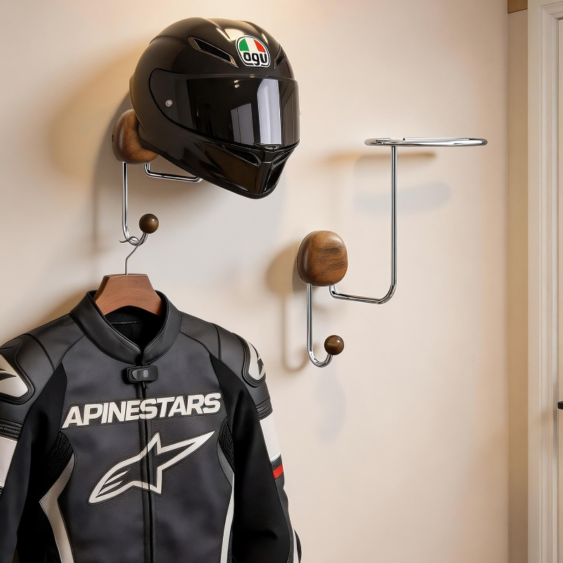 Cycling Gear Storage Rack - Support mural pour casque sans perçage,