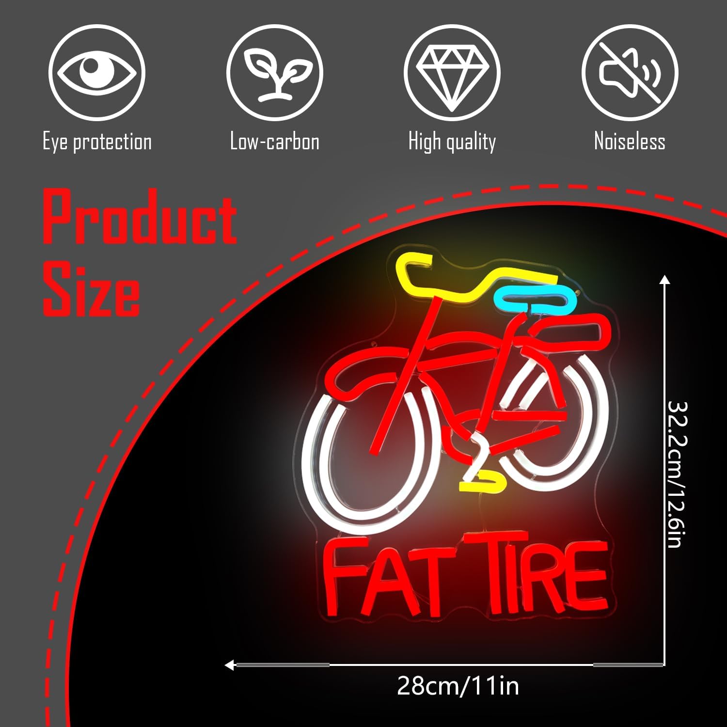Enseigne néon LED Fat Tire Bik - Cycling Gear Shop avis et prix