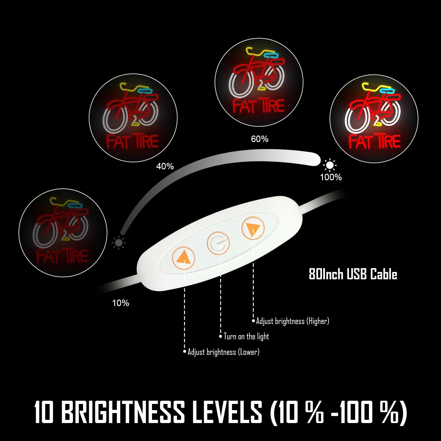Enseigne néon LED Fat Tire Bik - Cycling Gear Shop avis et prix